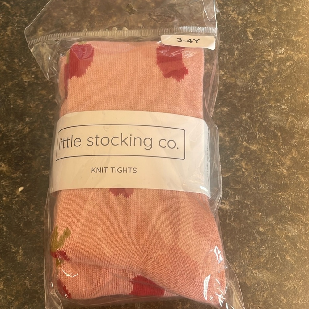 Apple print knit tights